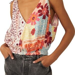 Free People Multicolor Floral Blouse